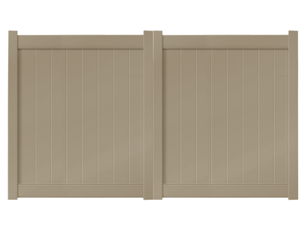 6' Tall x 8' Wide Double Drive Swing Vinyl Gate For Vinyl Privacy Fences (AFC-6COS)