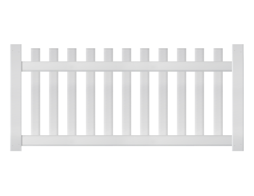A white 3-foot by 6-foot vinyl fence panel.