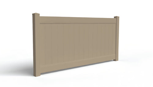 4' Tall x 8' Wide Privacy Fence Panel For Vinyl Fences (AFC-001) - Adobe