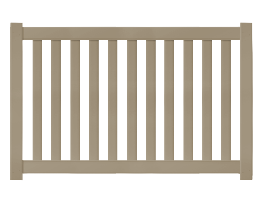 4' Tall x 6' Wide Closed Picket Fence Panel with 3" Air Space For Vinyl Fences