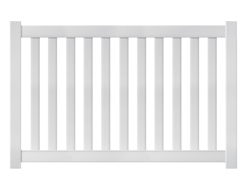 4' Tall x 6' Wide Closed Picket Fence Panel with 3" Air Space For Vinyl Fences