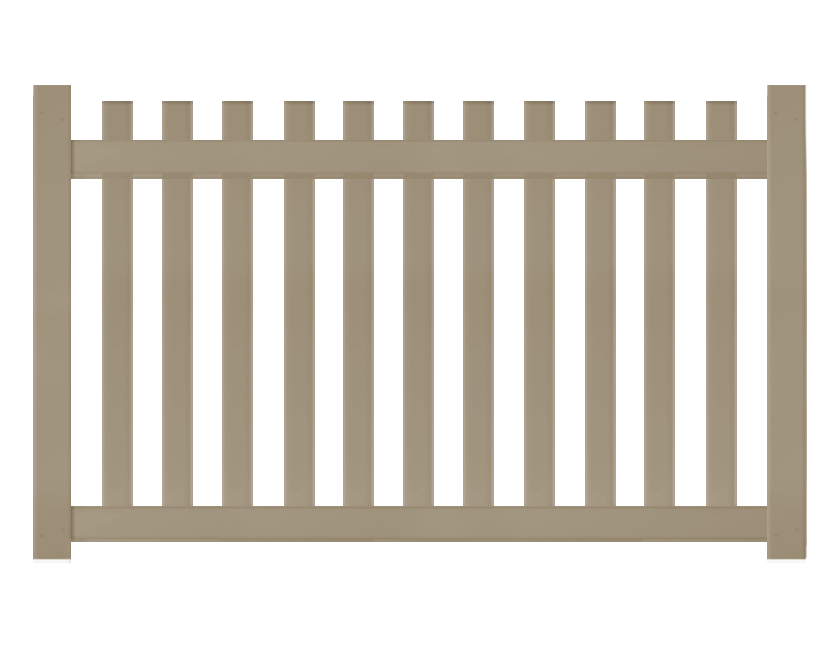 4' Tall x 6' Wide Picket Fence Panel with 3" Air Space For Vinyl Fences