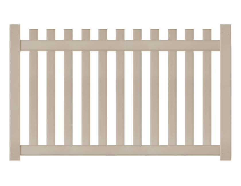 4' Tall x 6' Wide Picket Fence Panel with 3" Air Space For Vinyl Fences