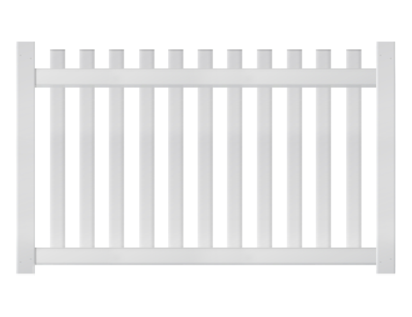 4' Tall x 6' Wide Picket Fence Panel with 3" Air Space For Vinyl Fences