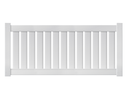 4' Tall x 8' Wide Semi-Privacy Vinyl Fence Panel with 1" Air Space