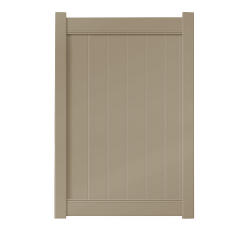 6' Tall x 4' Wide Single Swing Vinyl Gate For Vinyl Fences (AFC-6COS) - Adobe