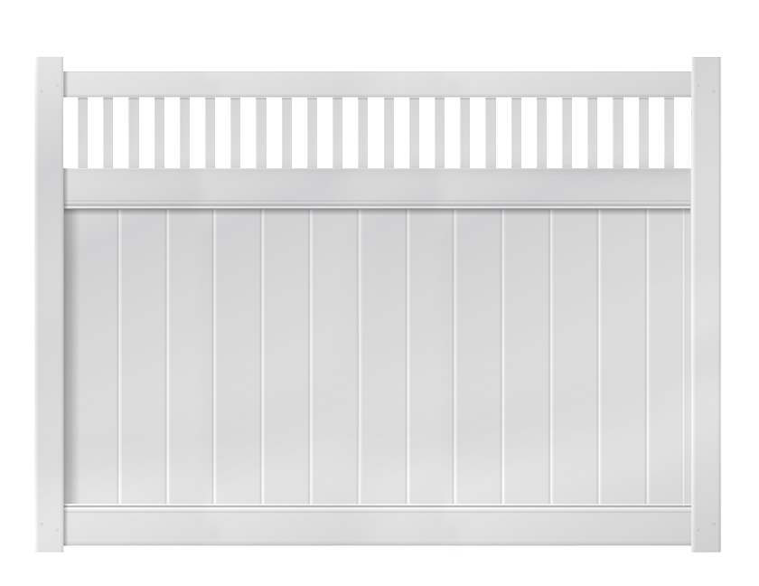 5' Tall x 8' Wide Privacy Fence with Picket Accent with 2-1/4" Air Space For Vinyl Fences