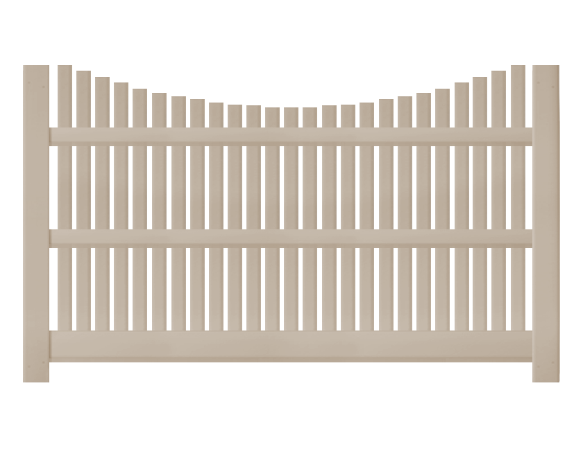 American Vinyl Works' 5-foot by 8-foot sandstone underscallop fence panel.