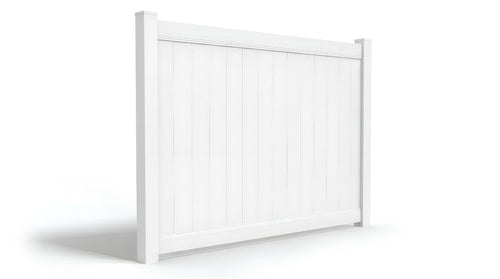 6' Tall x 8' Wide Privacy Fence Panel For Vinyl Fences (AFC-373) - White
