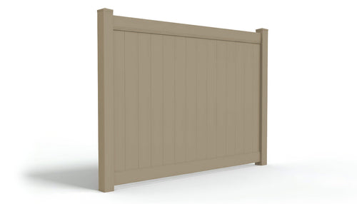 6' Tall x 8' Wide Privacy Fence Panel For Vinyl Fences (AFC-373) - Adobe