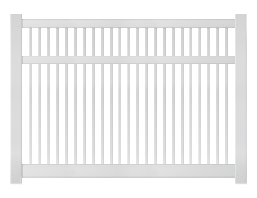 6' Tall x 8' Wide Pool Closed Picket Fence with 2-1/2" Air Space For Vinyl Fences