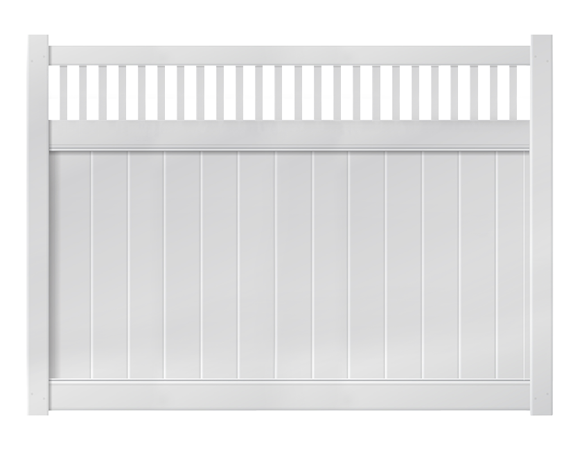6' Tall x 8' Wide Privacy Fence with Picket Accent For Vinyl Fences