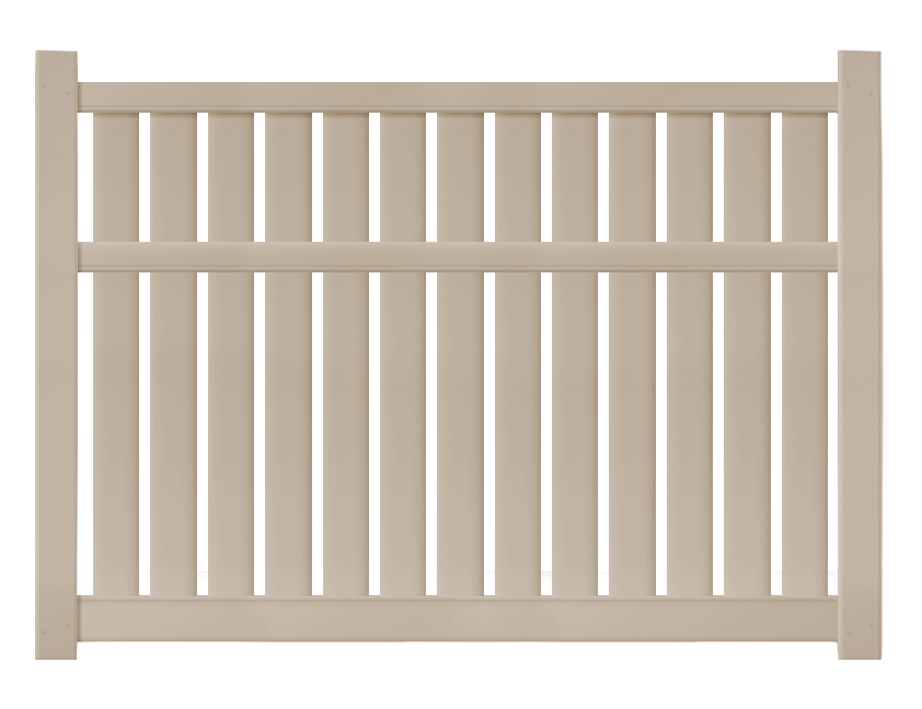 6' Tall x 8' Wide Semi Private Fence Panel with 3 Rails For Vinyl Fences