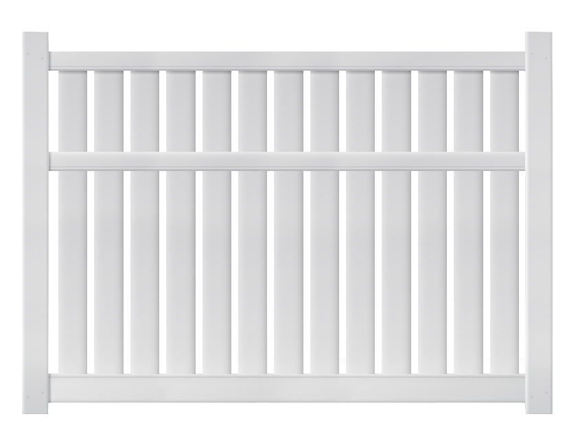6' Tall x 8' Wide Semi Private Fence Panel with 3 Rails For Vinyl Fences