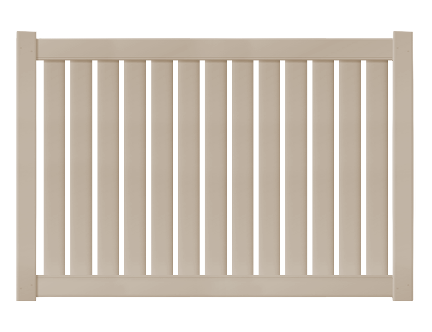 6' Tall x 8' Wide Semi-Privacy Fence with 2 Rails For Vinyl Fences
