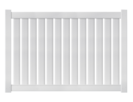 6' Tall x 8' Wide Semi-Privacy Fence Panel with 2 Rails For Vinyl Fences