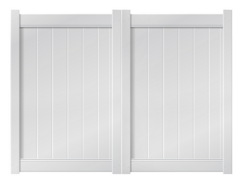 6' Tall x 8' Wide Double Drive Swing Vinyl Gate For Vinyl Privacy Fences (AFC-6COS) - White