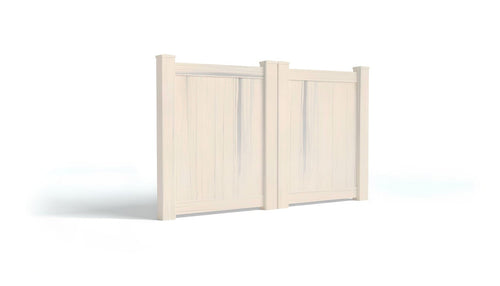 4' Tall x 6' Wide Double Drive Swing Vinyl Gate For Vinyl Privacy Fences (AFC-001) - Aspen Latte