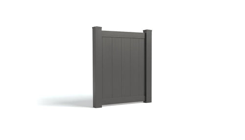 4' Tall x 3' Wide Single Swing Vinyl Gate For Vinyl Fences (AFC-001) - Dark Gray