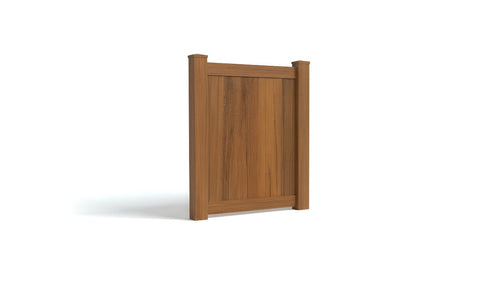 4' Tall x 3' Wide Single Swing Vinyl Gate For Vinyl Fences (AFC-001) - Mocha Walnut