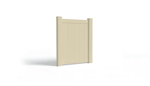 4' Tall x 3' Wide Single Swing Vinyl Gate For Vinyl Fences (AFC-001) - Tan