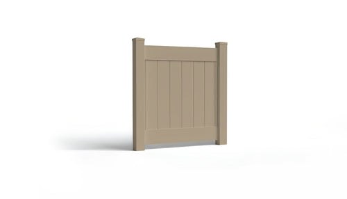 4' Tall x 4' Wide Single Swing Vinyl Gate For Vinyl Fences (AFC-001) - Adobe
