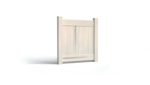 4' Tall x 4' Wide Single Swing Vinyl Gate For Vinyl Fences (AFC-001) - Aspen Latte