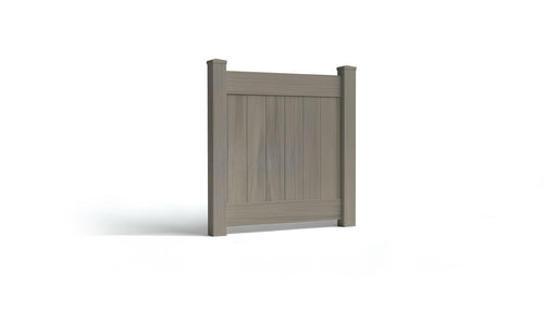 4' Tall x 4' Wide Single Swing Vinyl Gate For Vinyl Fences (AFC-001) - Chai Gray