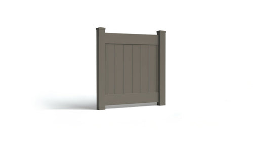 4' Tall x 4' Wide Single Swing Vinyl Gate For Vinyl Fences (AFC-001) - Dark Gray