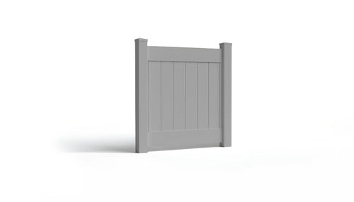 4' Tall x 4' Wide Single Swing Vinyl Gate For Vinyl Fences (AFC-001) - Light Gray