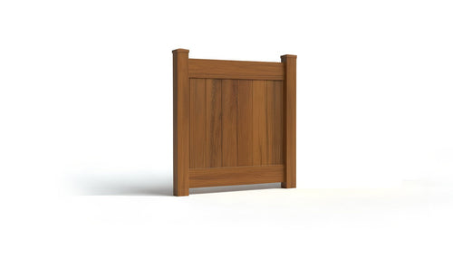 4' Tall x 4' Wide Single Swing Vinyl Gate For Vinyl Fences (AFC-001) - Mocha Walnut