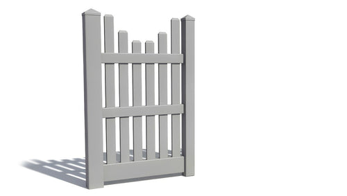 5' Tall x 3' Wide Single Swing Vinyl Gate For Vinyl Fences (AFC-003) - Light Gray