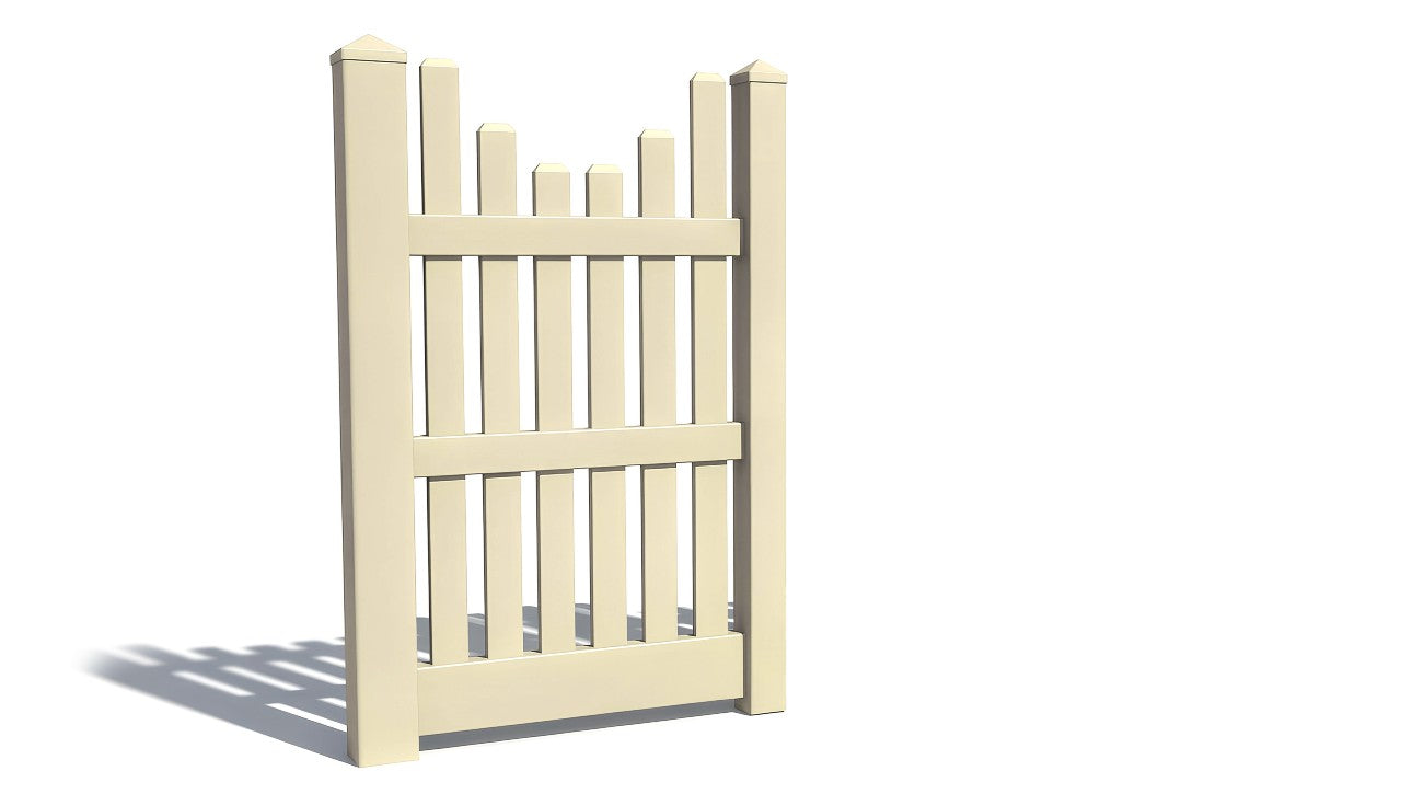 5' Tall x 3' Wide Single Swing Vinyl Gate For Vinyl Fences (AFC-003)