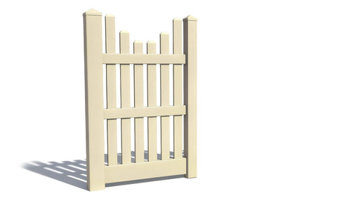 5' Tall x 3' Wide Single Swing Vinyl Gate For Vinyl Fences (AFC-003) - Tan