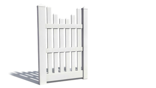 5' Tall x 3' Wide Single Swing Vinyl Gate For Vinyl Fences (AFC-003) - White