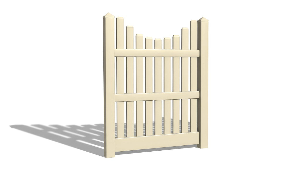 5' Tall x 4' Wide Single Swing Vinyl Gate For Vinyl Fences (AFC-003)