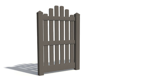 5' Tall x 3' Wide Single Swing Vinyl Gate For Vinyl Fences (AFC-004) - Dark Gray