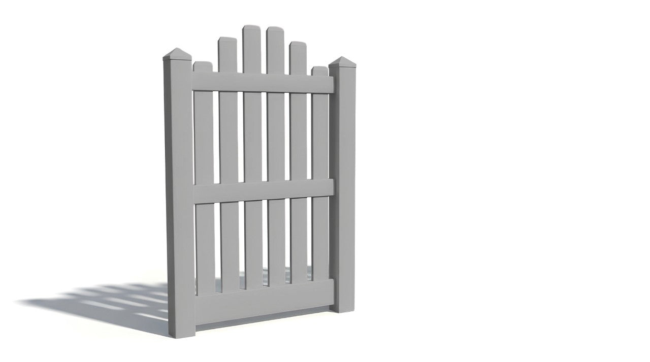5' Tall x 3' Wide Single Swing Vinyl Gate For Vinyl Fences (AFC-004)