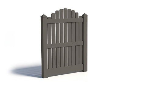 5' Tall x 4' Wide Single Swing Vinyl Gate For Vinyl Fences (AFC-004) - Dark Gray