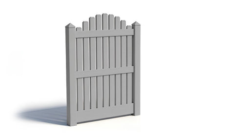 5' Tall x 4' Wide Single Swing Vinyl Gate For Vinyl Fences (AFC-004) - Light Gray