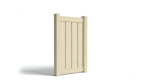 5' Tall x 3' Wide Single Swing Vinyl Gate For Vinyl Fences (AFC-006) - Tan