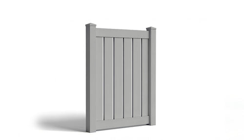 5' Tall x 4' Wide Single Swing Vinyl Gate For Vinyl Fences (AFC-006) - Light Gray