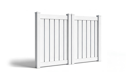 5' Tall x 8' Wide Double Drive Swing Vinyl Gate For Vinyl Fences (AFC-006) - White