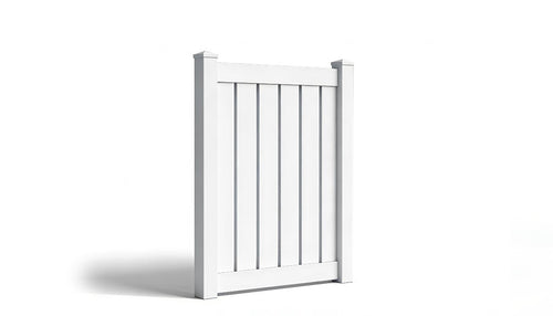 5' Tall x 4' Wide Single Swing Vinyl Gate For Vinyl Fences (AFC-006) - White