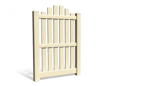 6' Tall x 3' Wide Single Swing Vinyl Gate For Vinyl Fences (AFC-012) - Tan