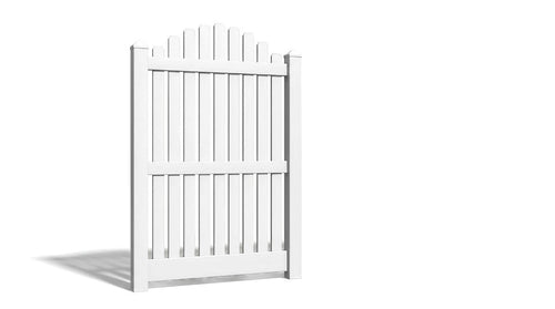 6' Tall x 4' Wide Single Swing Vinyl Gate For Vinyl Fences (AFC-012) - White