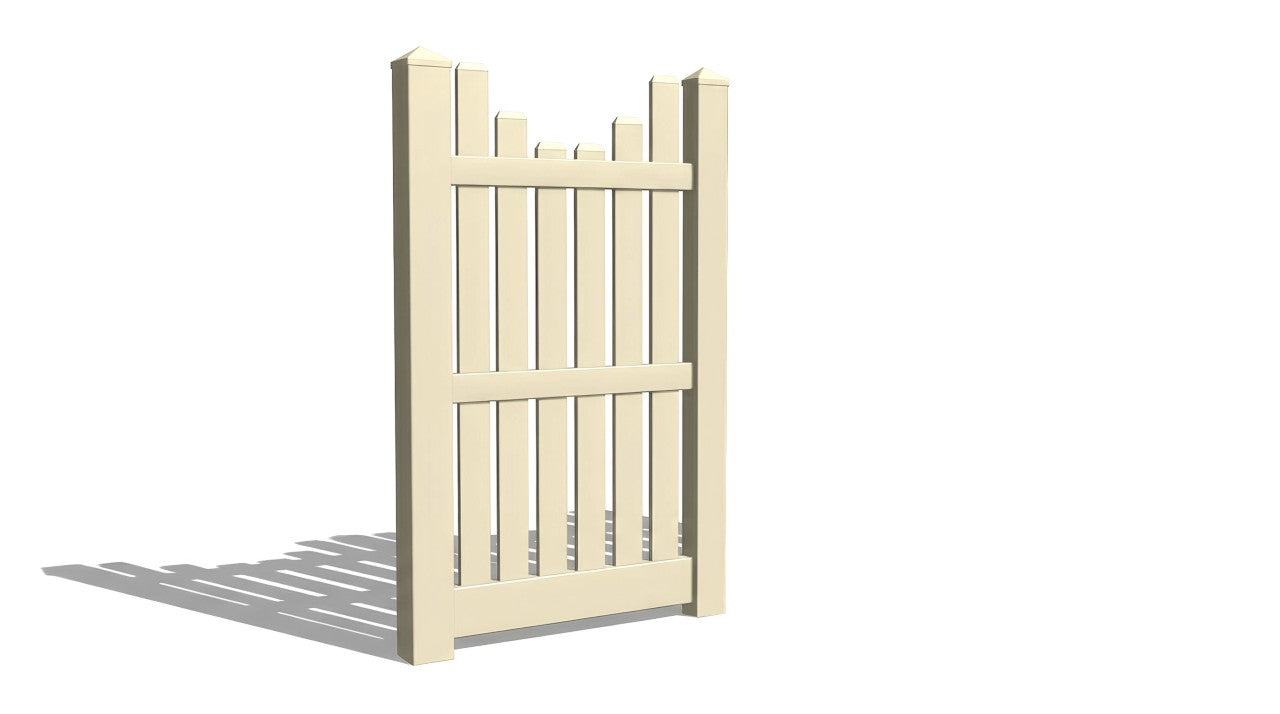 6' Tall x 3' Wide Single Swing Vinyl Gate For Vinyl Fences (AFC-013)