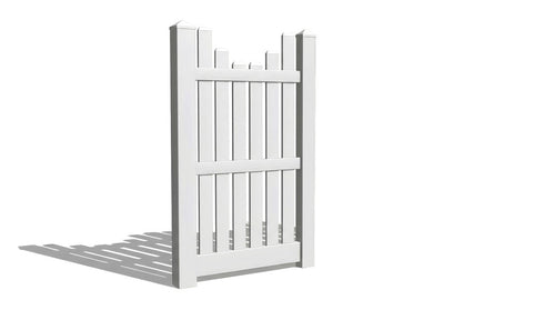 6' Tall x 3' Wide Single Swing Vinyl Gate For Vinyl Fences (AFC-013) - White