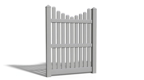 6' Tall x 4' Wide Single Swing Vinyl Gate For Vinyl Fences (AFC-013) - Light Gray