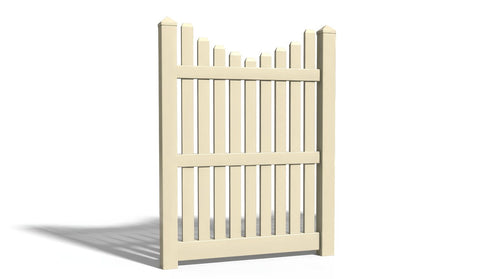 6' Tall x 4' Wide Single Swing Vinyl Gate For Vinyl Fences (AFC-013) - Tan